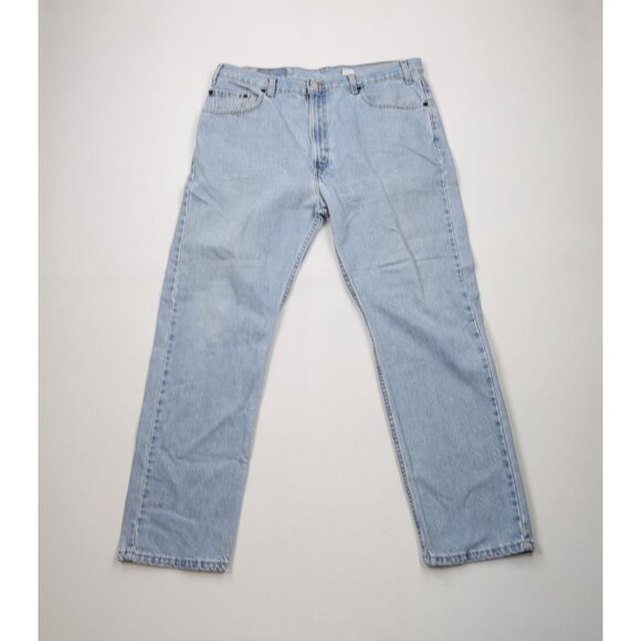 Vintage Y2K 2000 Levis 505 Mens 38x32 Distressed Regular Fit Denim Jeans USA